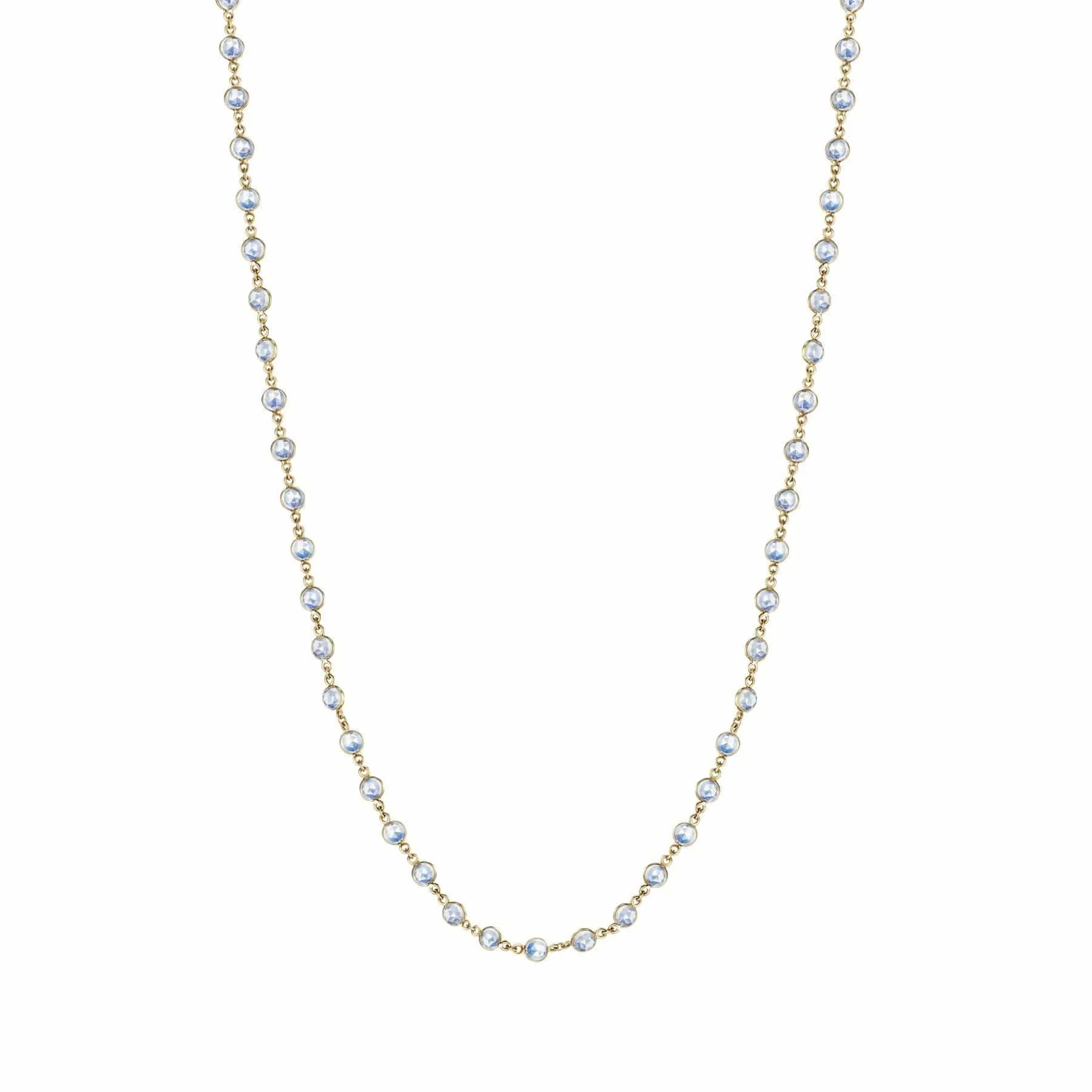 Penny Preville 18K Yellow Gold Bezel Set Moonstone Eyeglass Chain Necklace