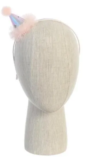 Perfect Starry Tulle Party Hat with Headband - Blush