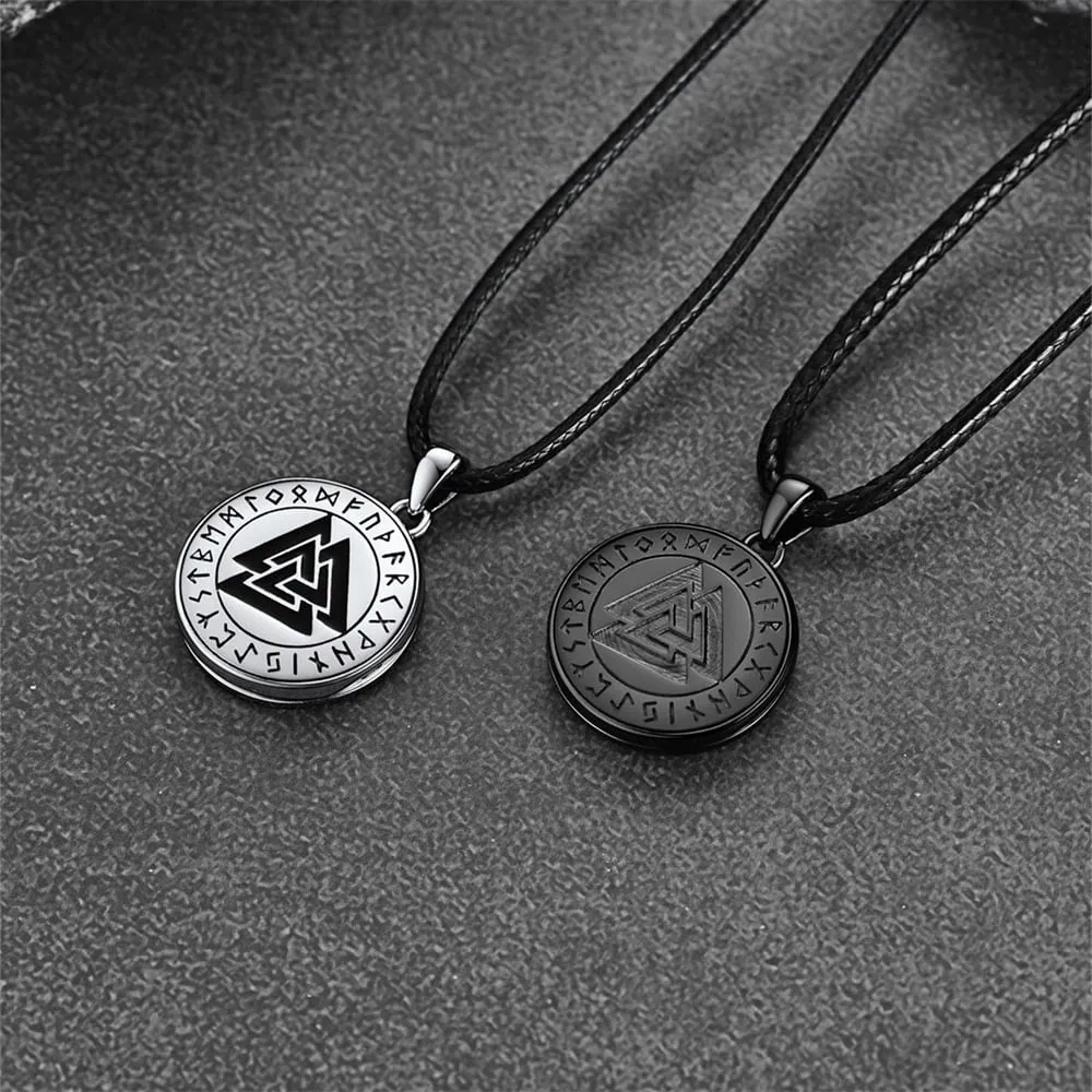 Personalized Viking Valknut Locket Necklace With Picture for Men