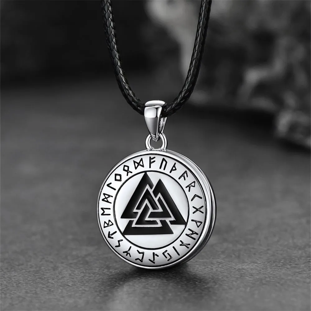 Personalized Viking Valknut Locket Necklace With Picture for Men