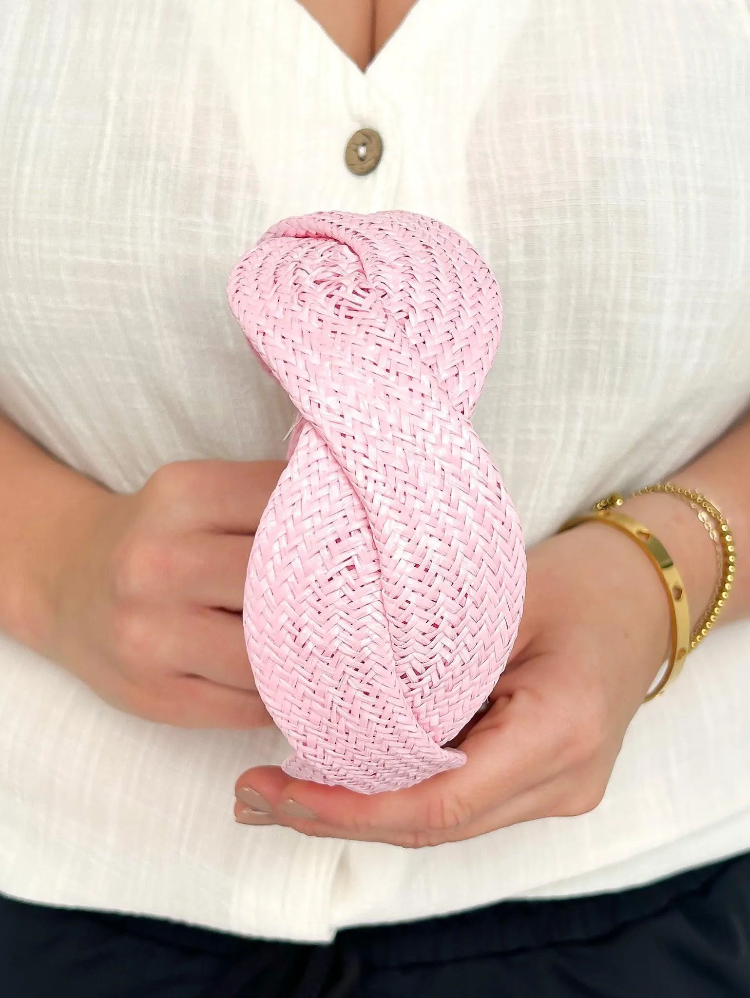 Pink Straw Headband