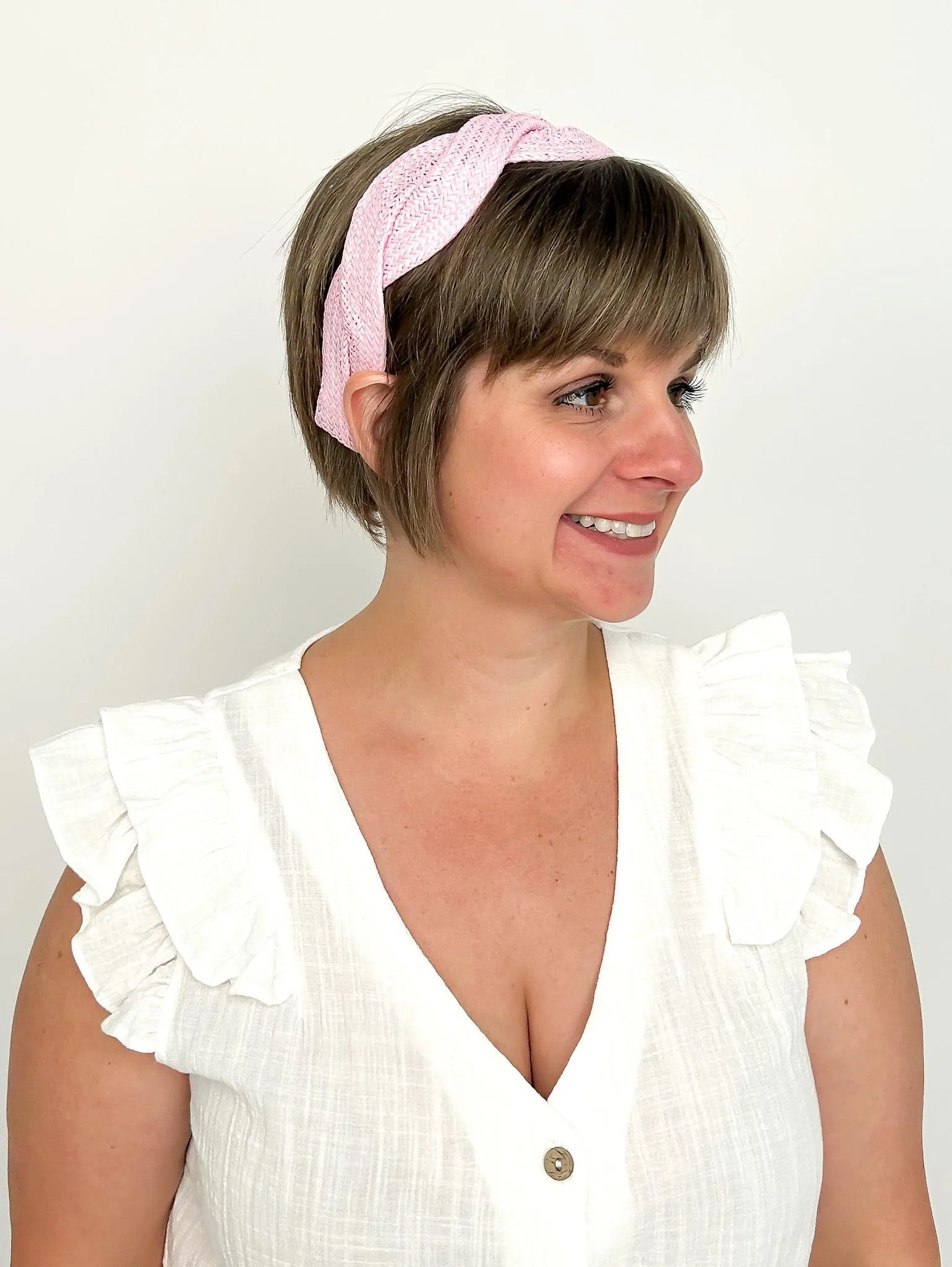 Pink Straw Headband