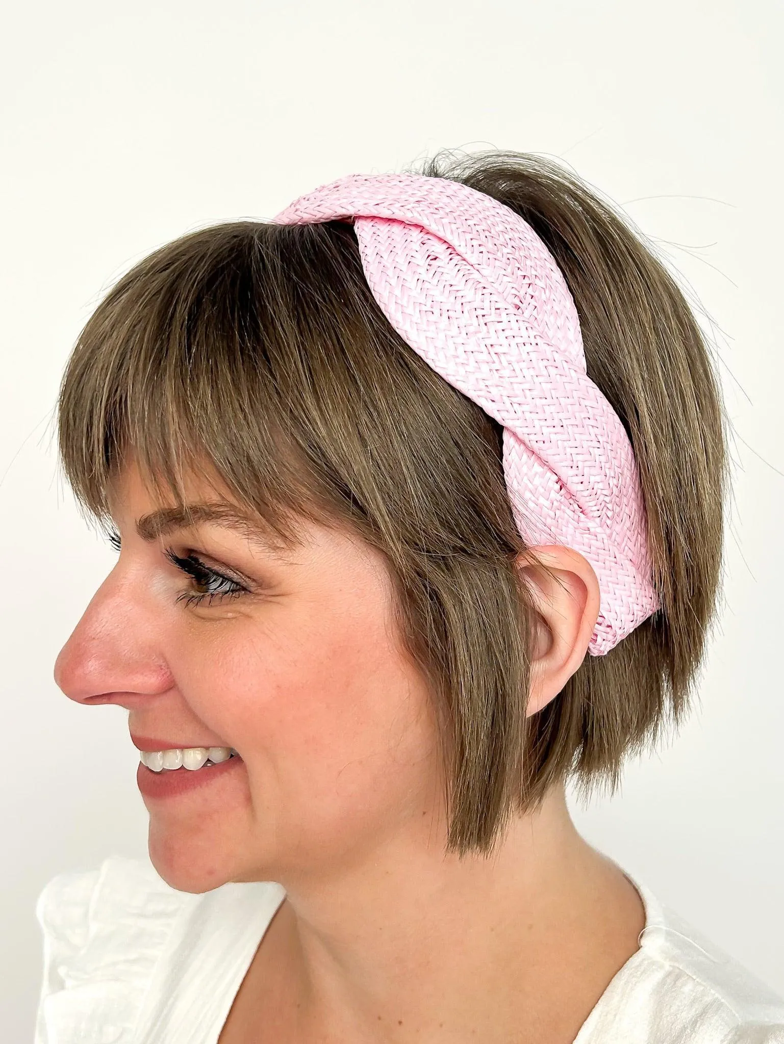 Pink Straw Headband