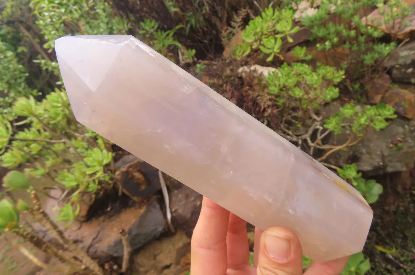 Polished Blue Rose Quartz Points x 3 From Madagascar
