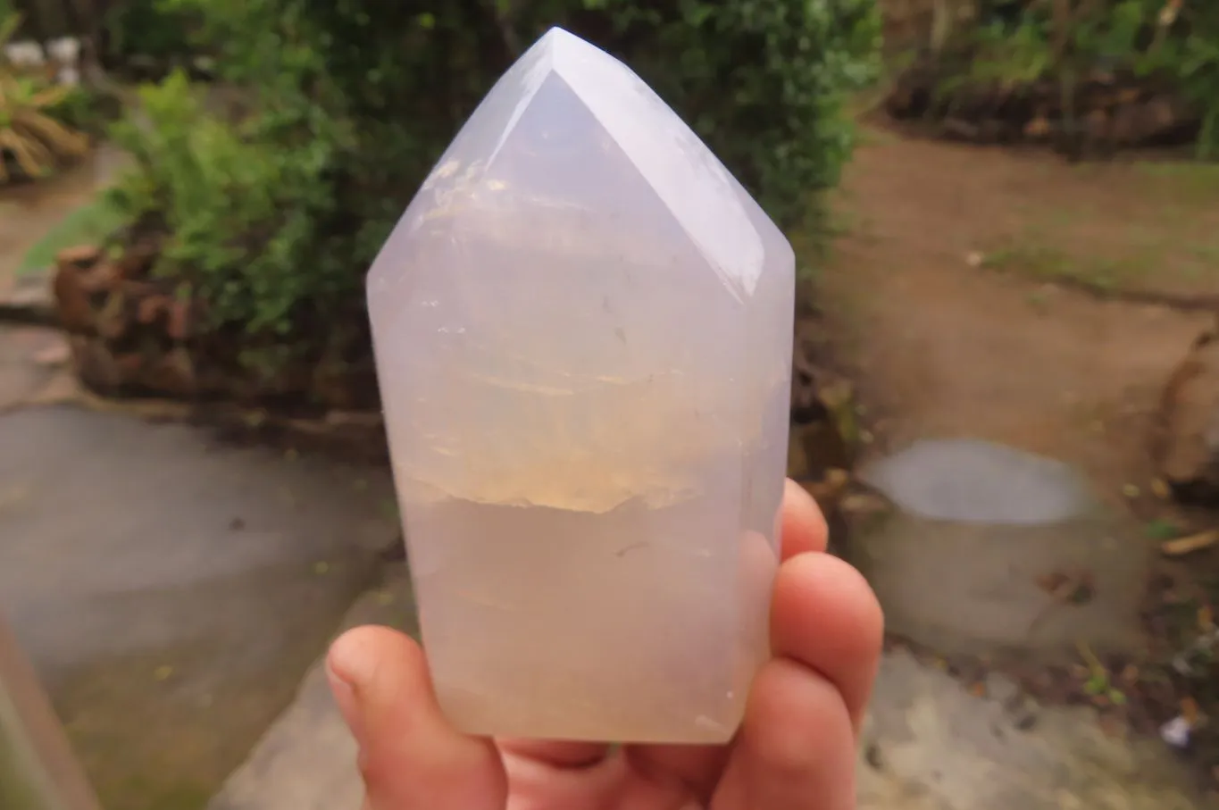 Polished Blue Rose Quartz Points x 3 From Madagascar