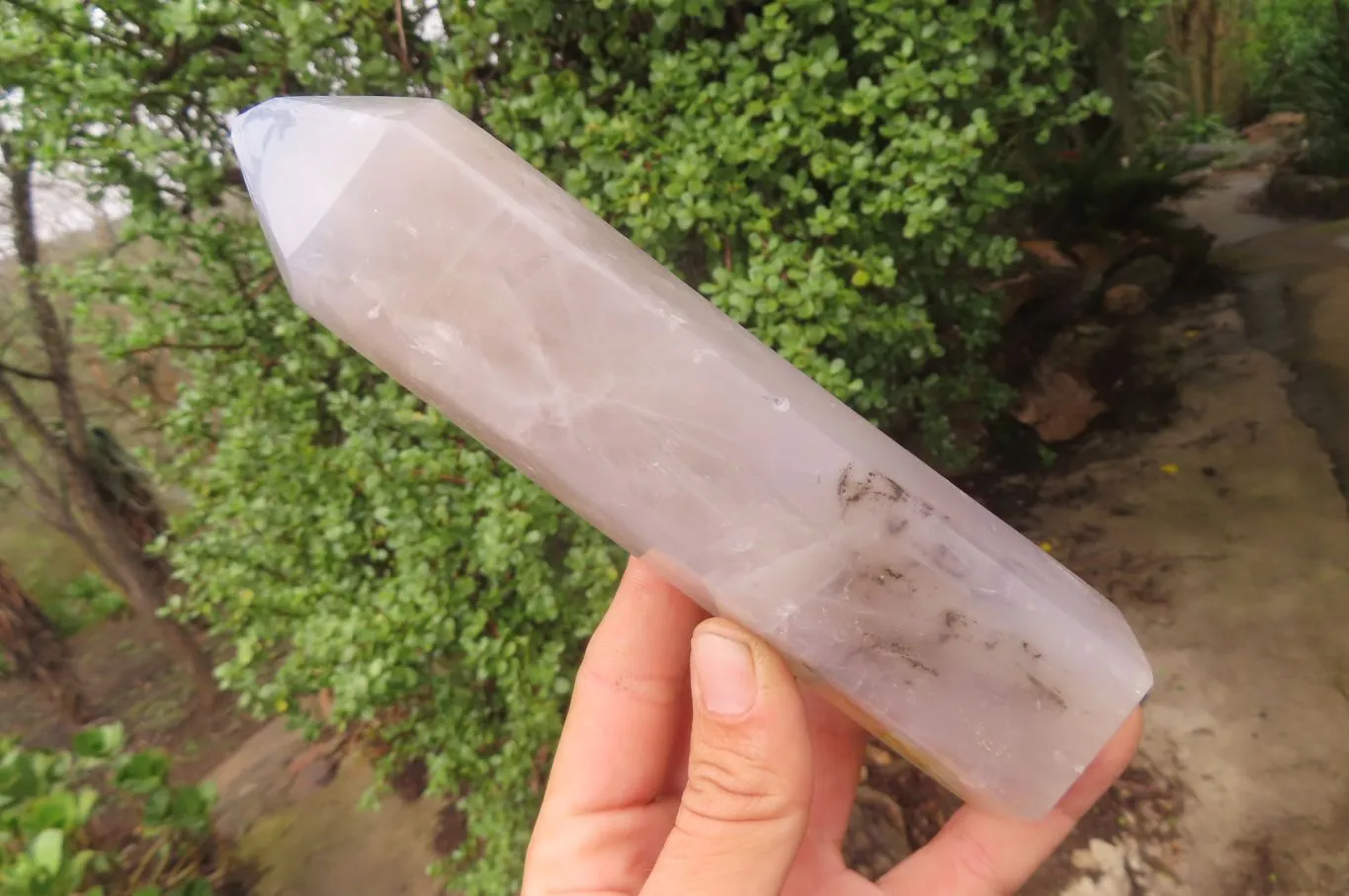 Polished Blue Rose Quartz Points x 3 From Madagascar