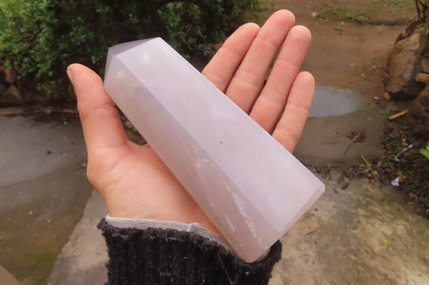 Polished Blue Rose Quartz Points x 3 From Madagascar