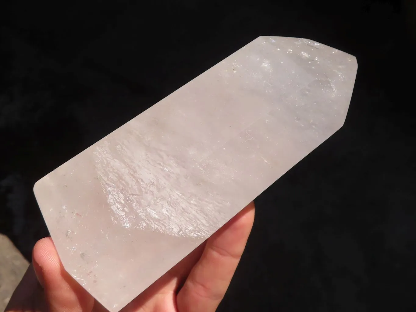 Polished Clear & Smokey Quartz Points  x 2 From Madagascar