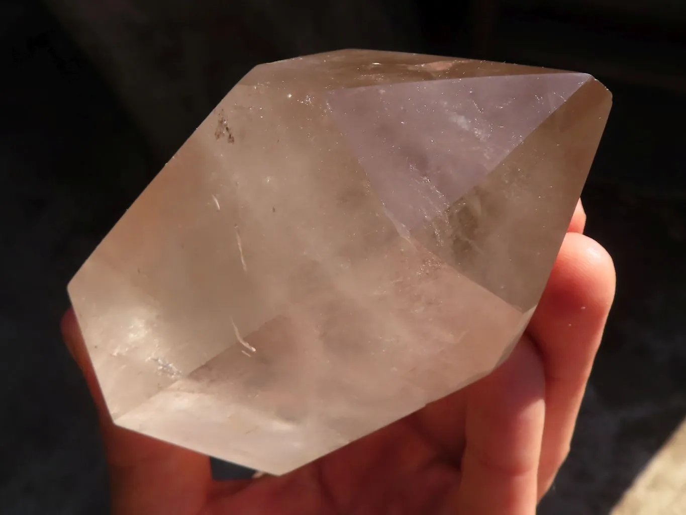 Polished Clear & Smokey Quartz Points  x 2 From Madagascar