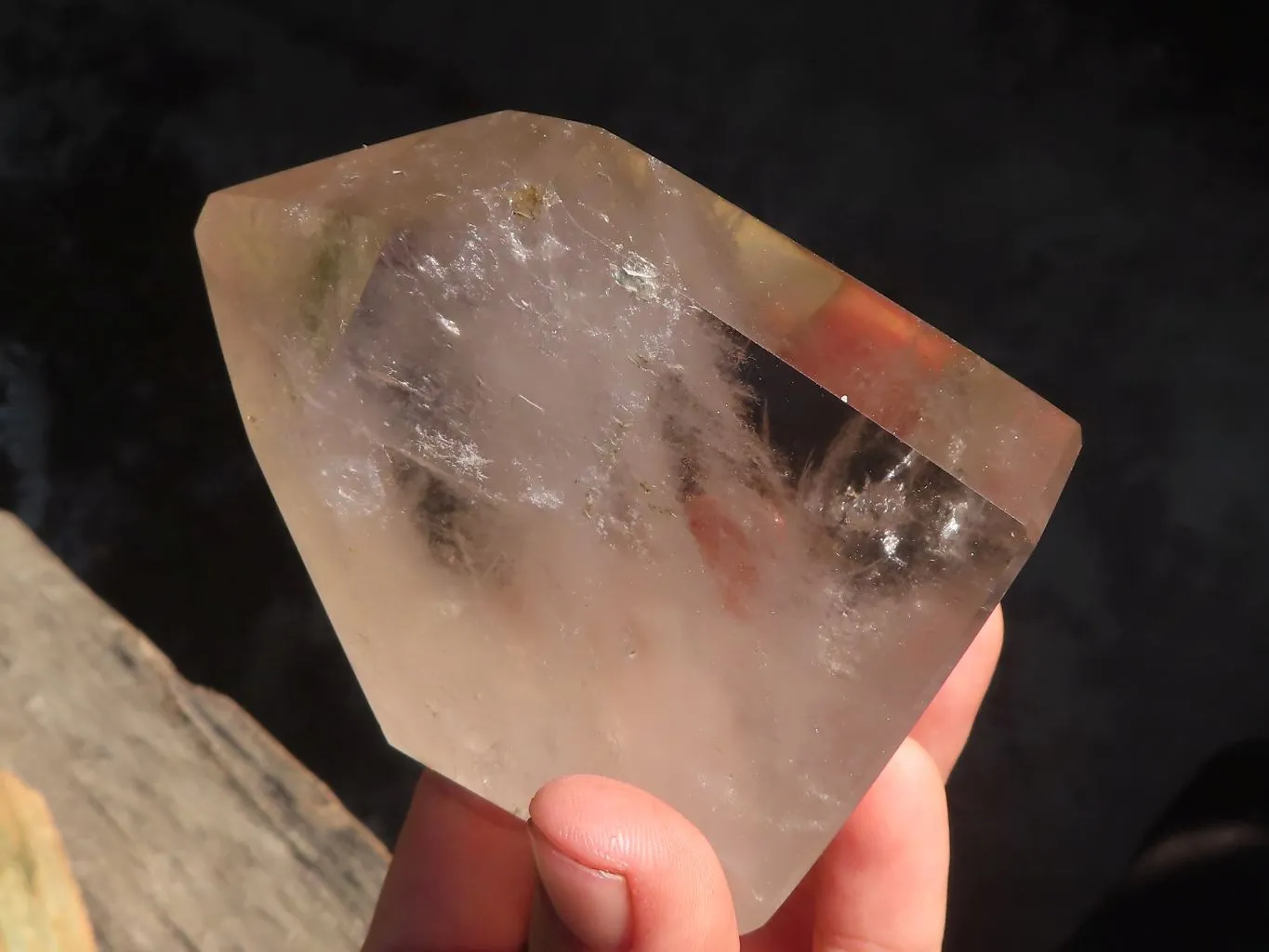 Polished Clear & Smokey Quartz Points  x 2 From Madagascar