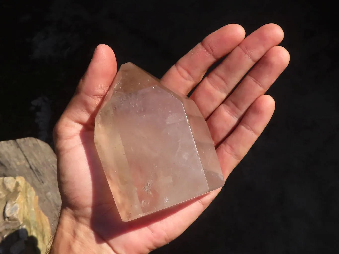 Polished Clear & Smokey Quartz Points  x 2 From Madagascar