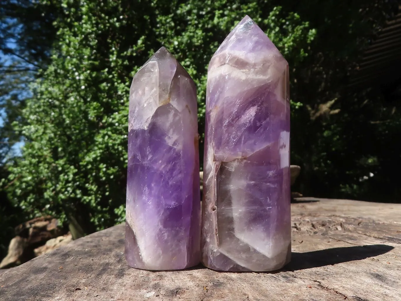 Polished Gemmy Smokey Amethyst Points x 4 From Madagascar