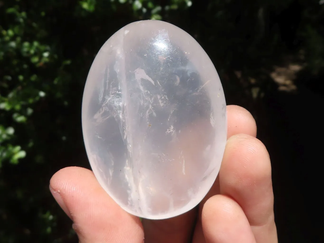 Polished Large Girasol Pearl Quartz Galet / Palm Stones x 12 From Ambatondrazaka, Madagascar
