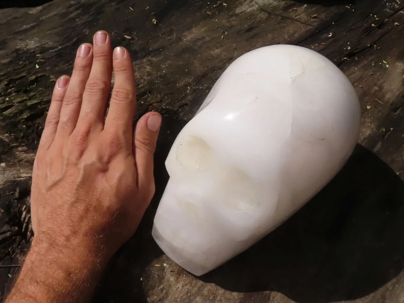 Polished Large White Quartz Skull Carving x 1 From Madagascar