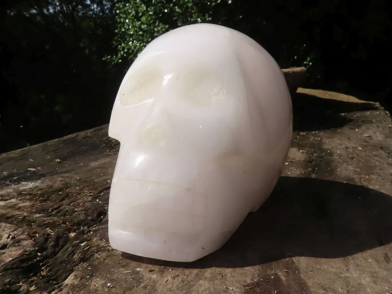 Polished Large White Quartz Skull Carving x 1 From Madagascar
