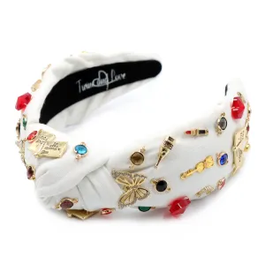 Pop Star Hand Sewn Jeweled Knot Headband