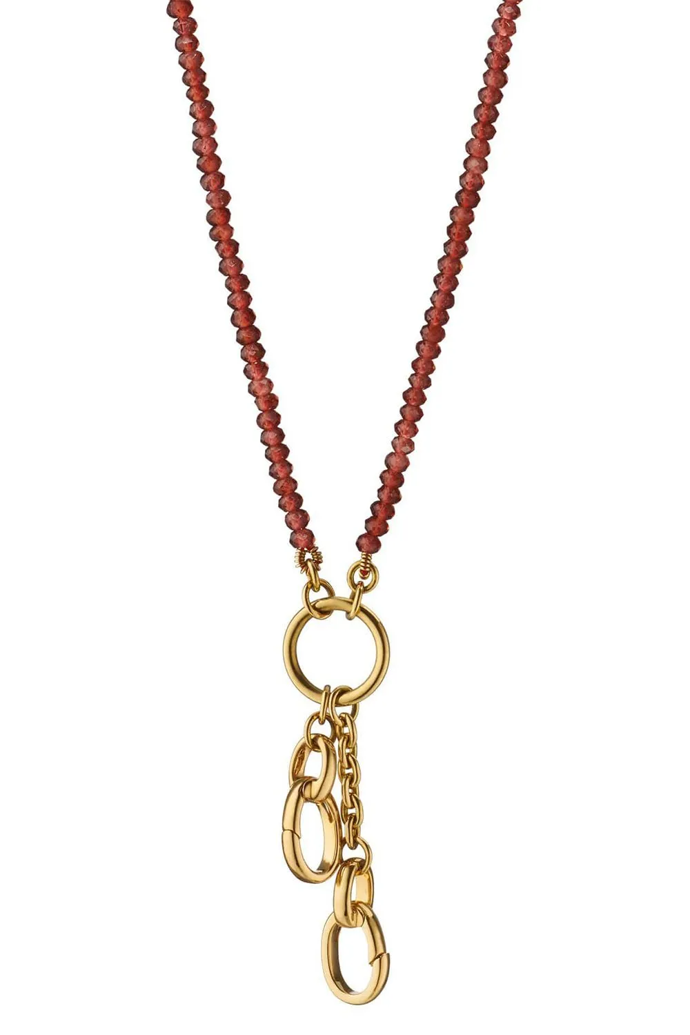 "Design Your Own” Garnet Charm Chain Necklace