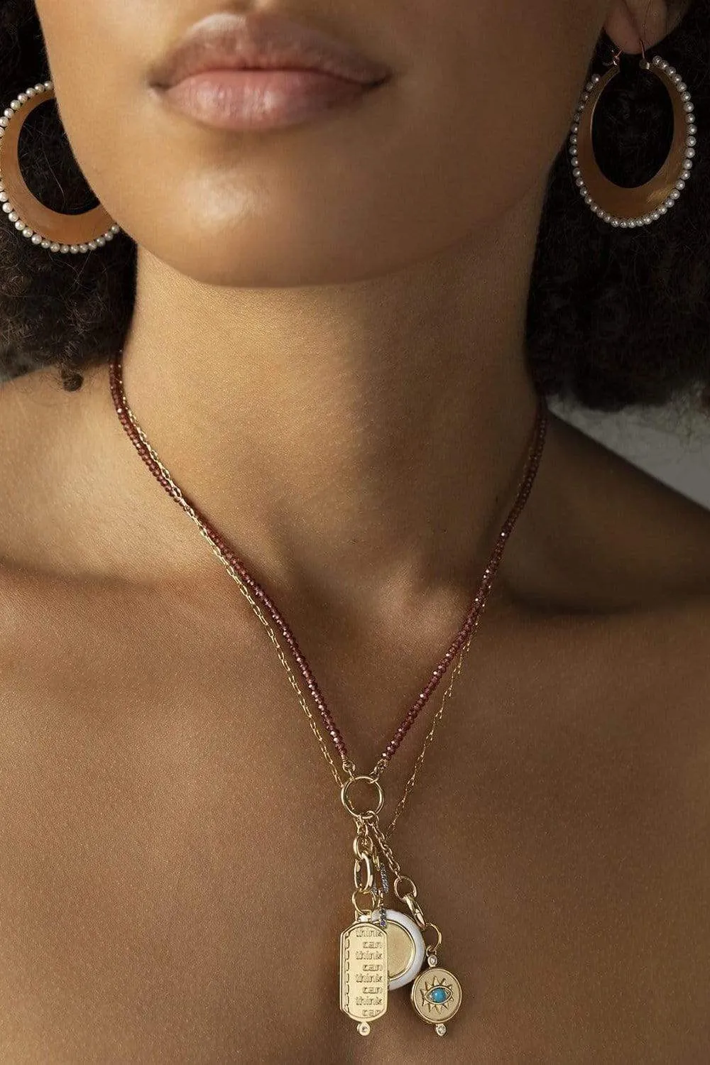"Design Your Own” Garnet Charm Chain Necklace
