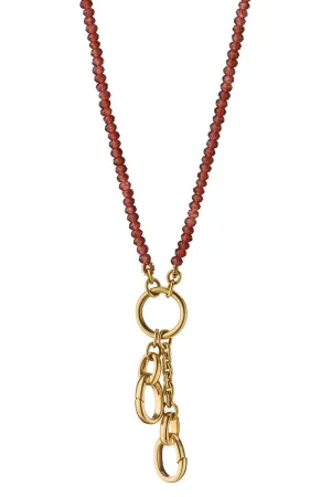 "Design Your Own” Garnet Charm Chain Necklace