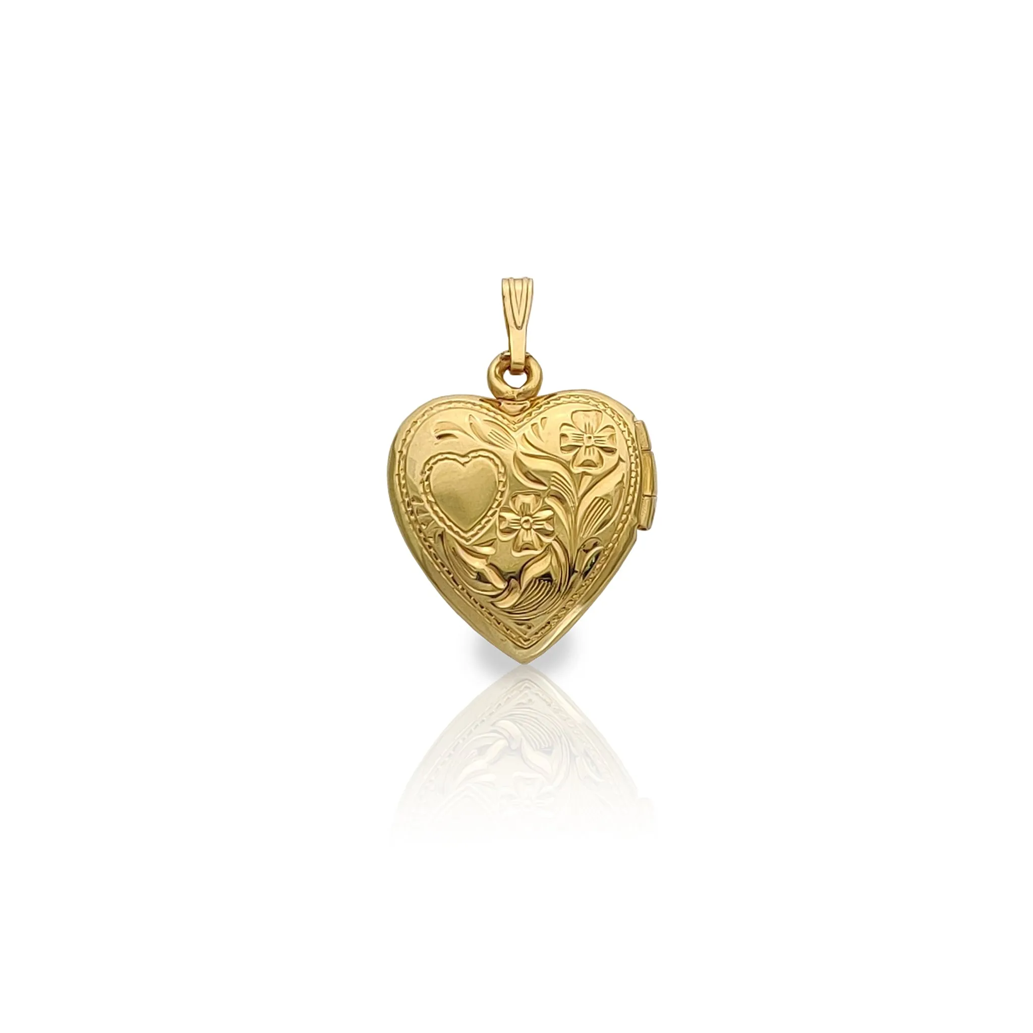 "Mom" Heart Locket Pendant (14K)