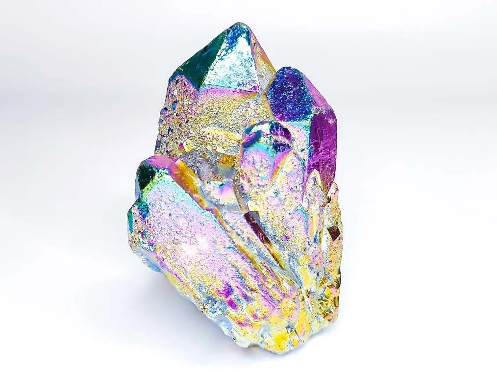 Rainbow Titanium Aura Quartz Clusters 217gm