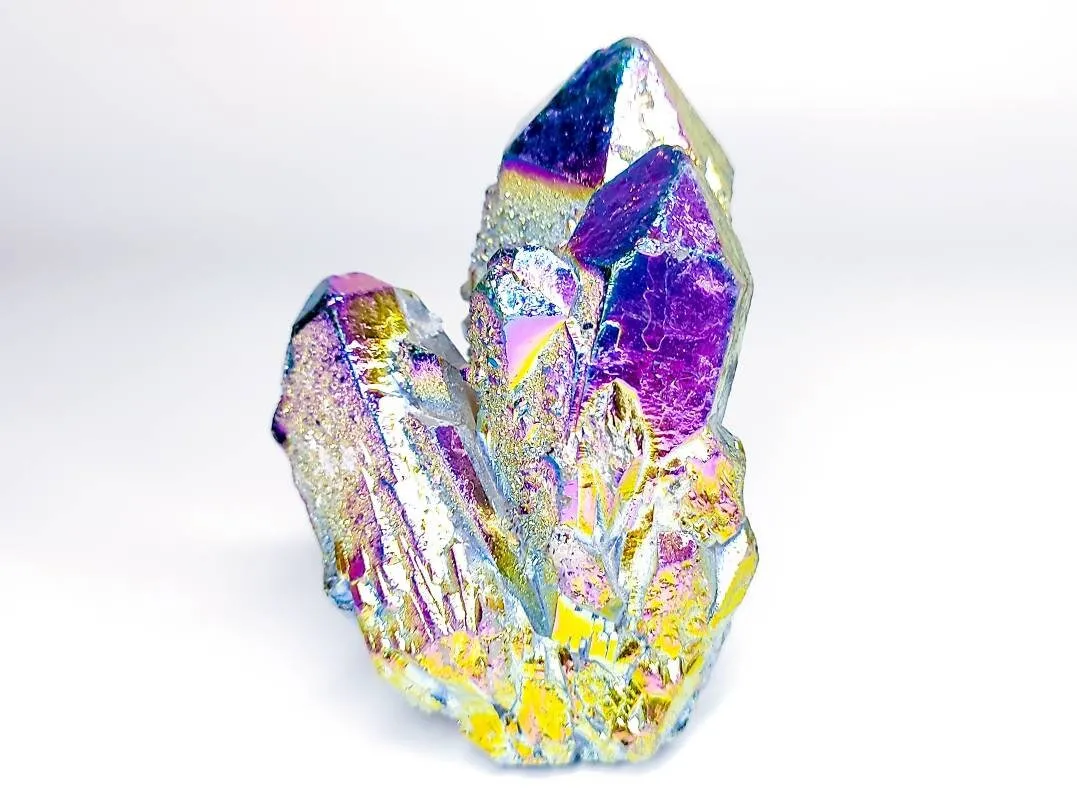 Rainbow Titanium Aura Quartz Clusters 217gm