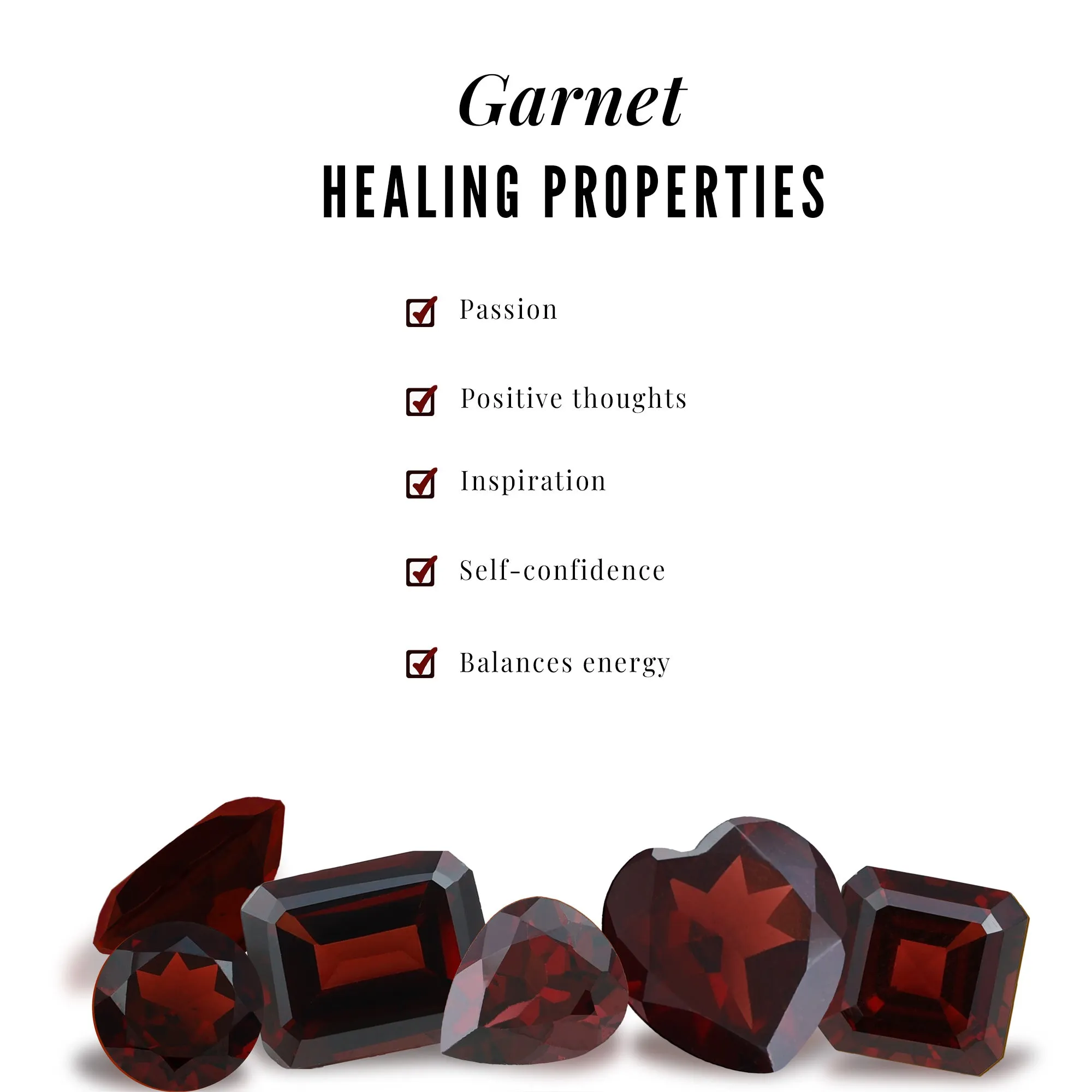 Real Garnet Solitaire Engagement Ring Set with Diamond