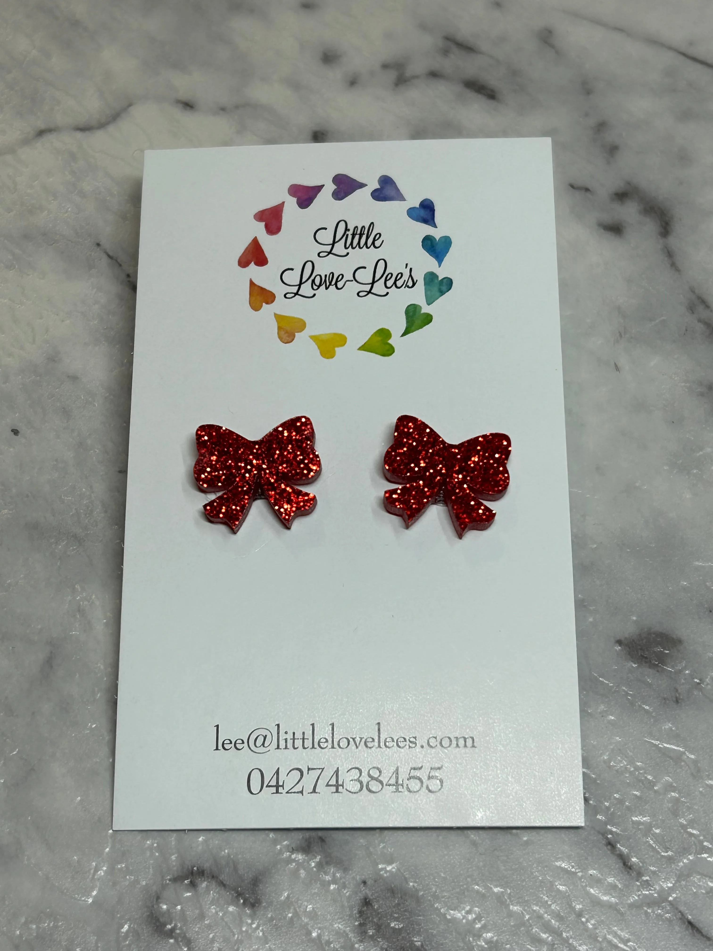 Red Bow Earrings