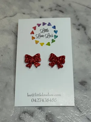 Red Bow Earrings