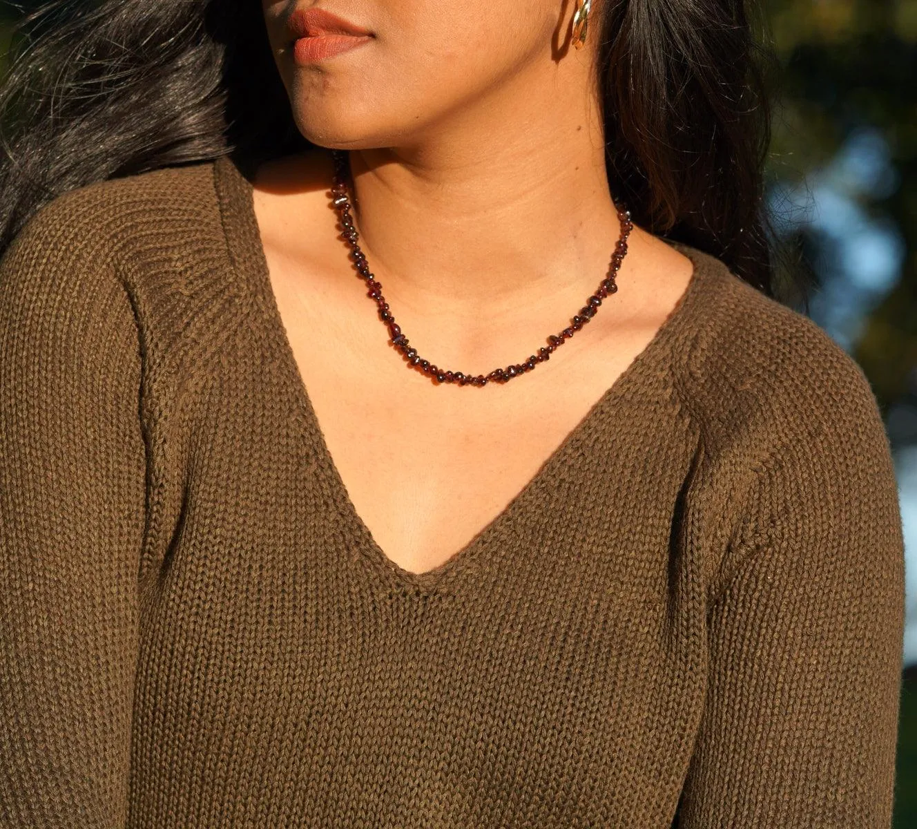 Red Garnet Chips necklace