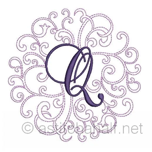 Regal Curls Monogram Letters Q