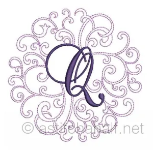 Regal Curls Monogram Letters Q