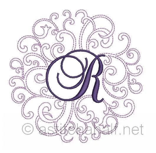 Regal Curls Monogram Letters R