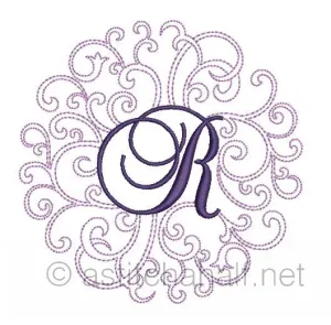 Regal Curls Monogram Letters R