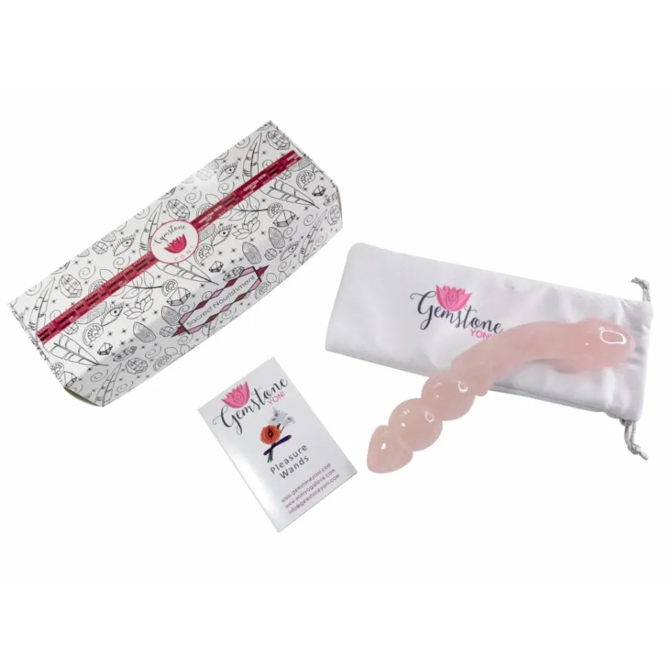 Rose Quartz Beaded Yoni Wand - A Journey to Pleasure and Serenity