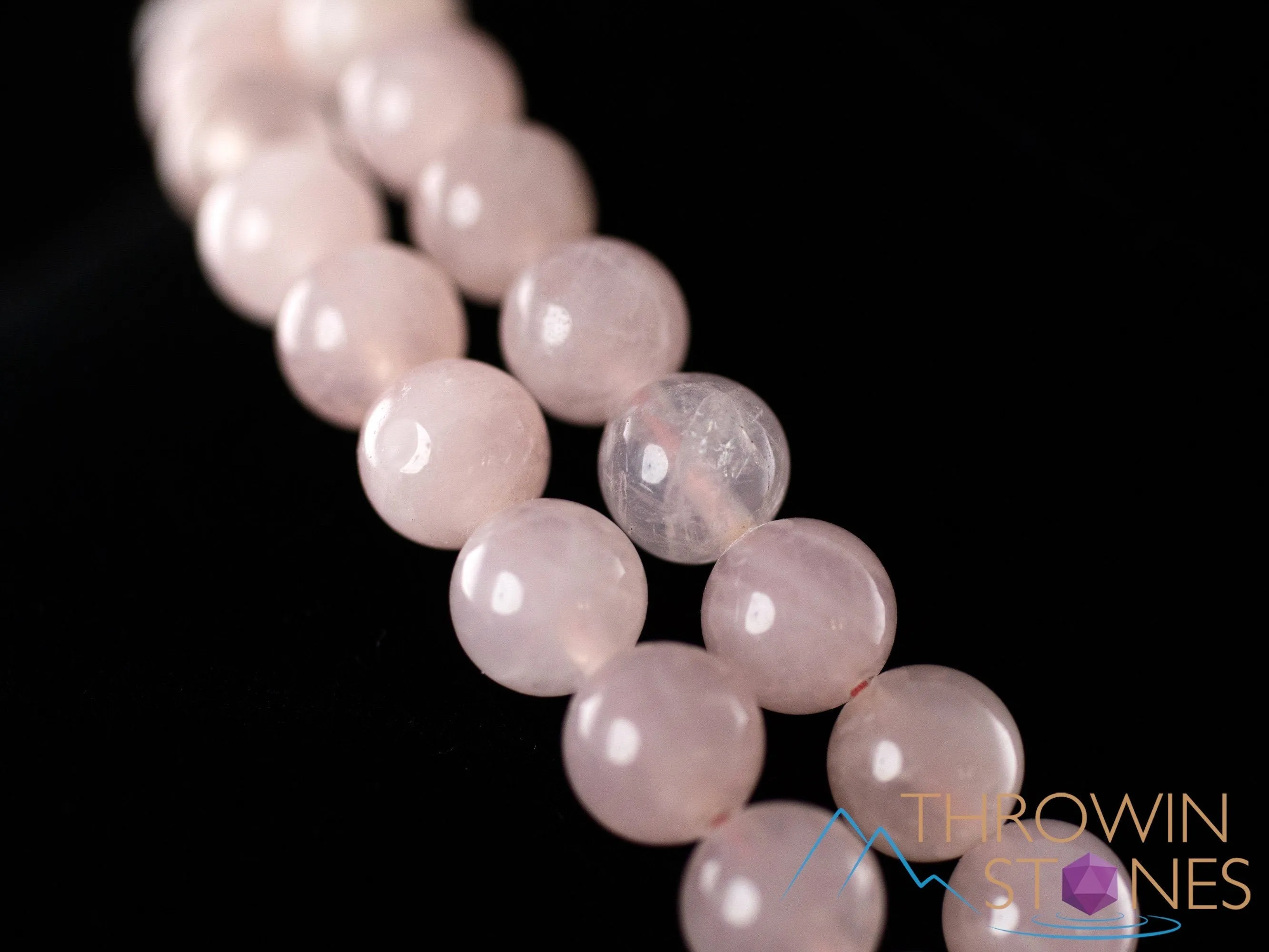 ROSE QUARTZ Crystal Necklace, Mala - Beaded Necklace, Handmade Jewelry, Healing Crystals and Stones,  E1813