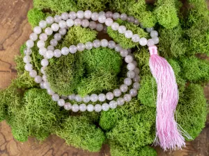 ROSE QUARTZ Crystal Necklace, Mala - Beaded Necklace, Handmade Jewelry, Healing Crystals and Stones,  E1813
