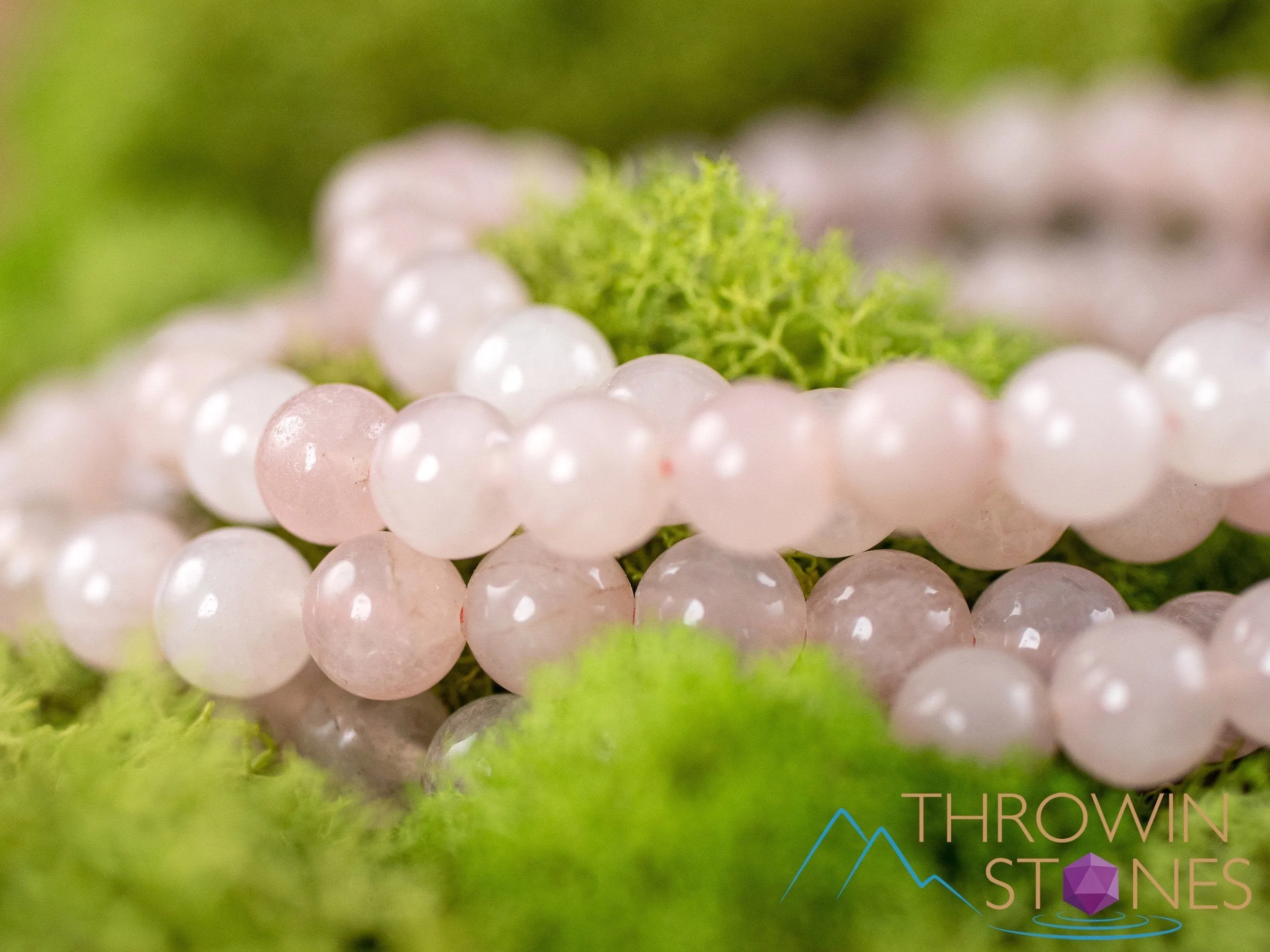 ROSE QUARTZ Crystal Necklace, Mala - Beaded Necklace, Handmade Jewelry, Healing Crystals and Stones,  E1813