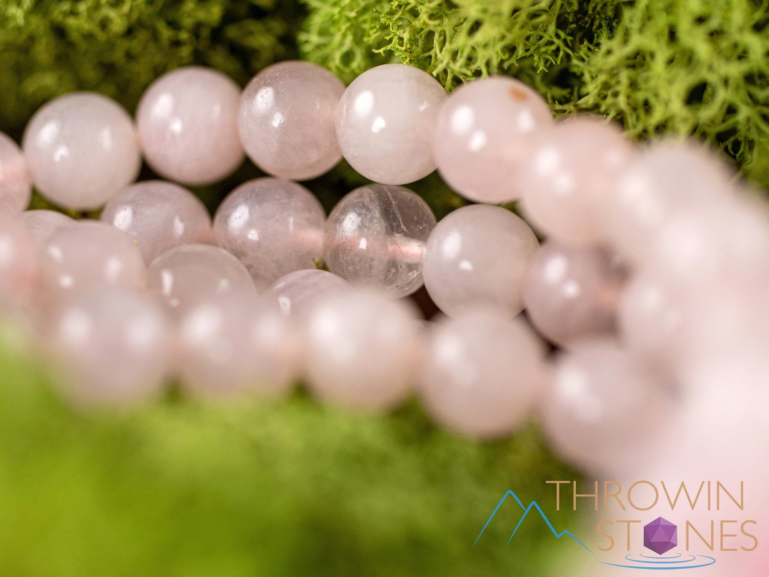 ROSE QUARTZ Crystal Necklace, Mala - Beaded Necklace, Handmade Jewelry, Healing Crystals and Stones,  E1813