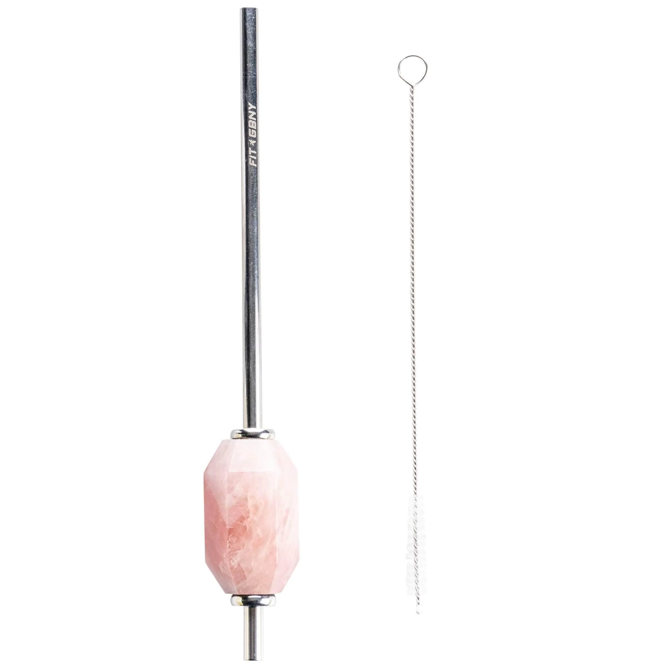 Rose Quartz Crystal Straw