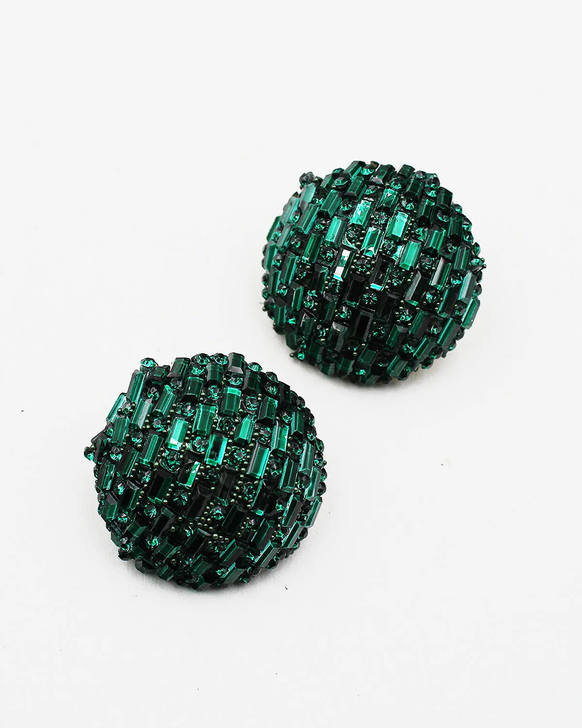 Round Jumbo Sparkle Stud Earrings