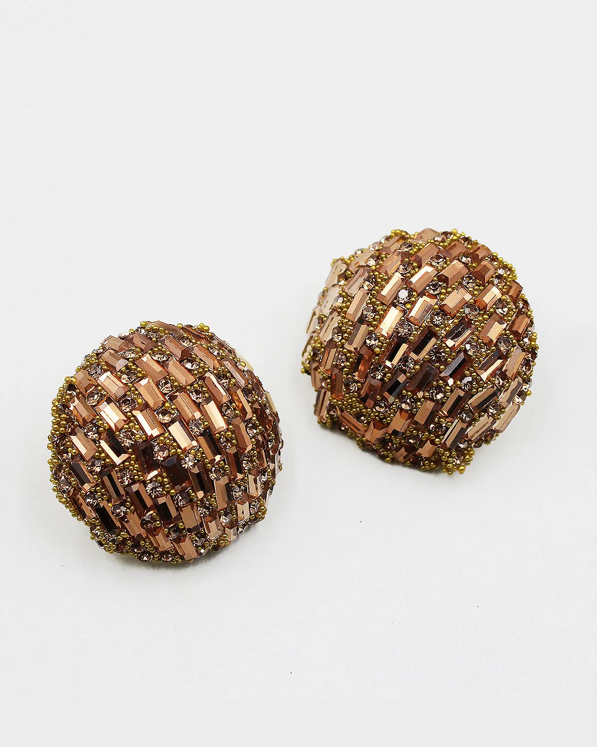 Round Jumbo Sparkle Stud Earrings