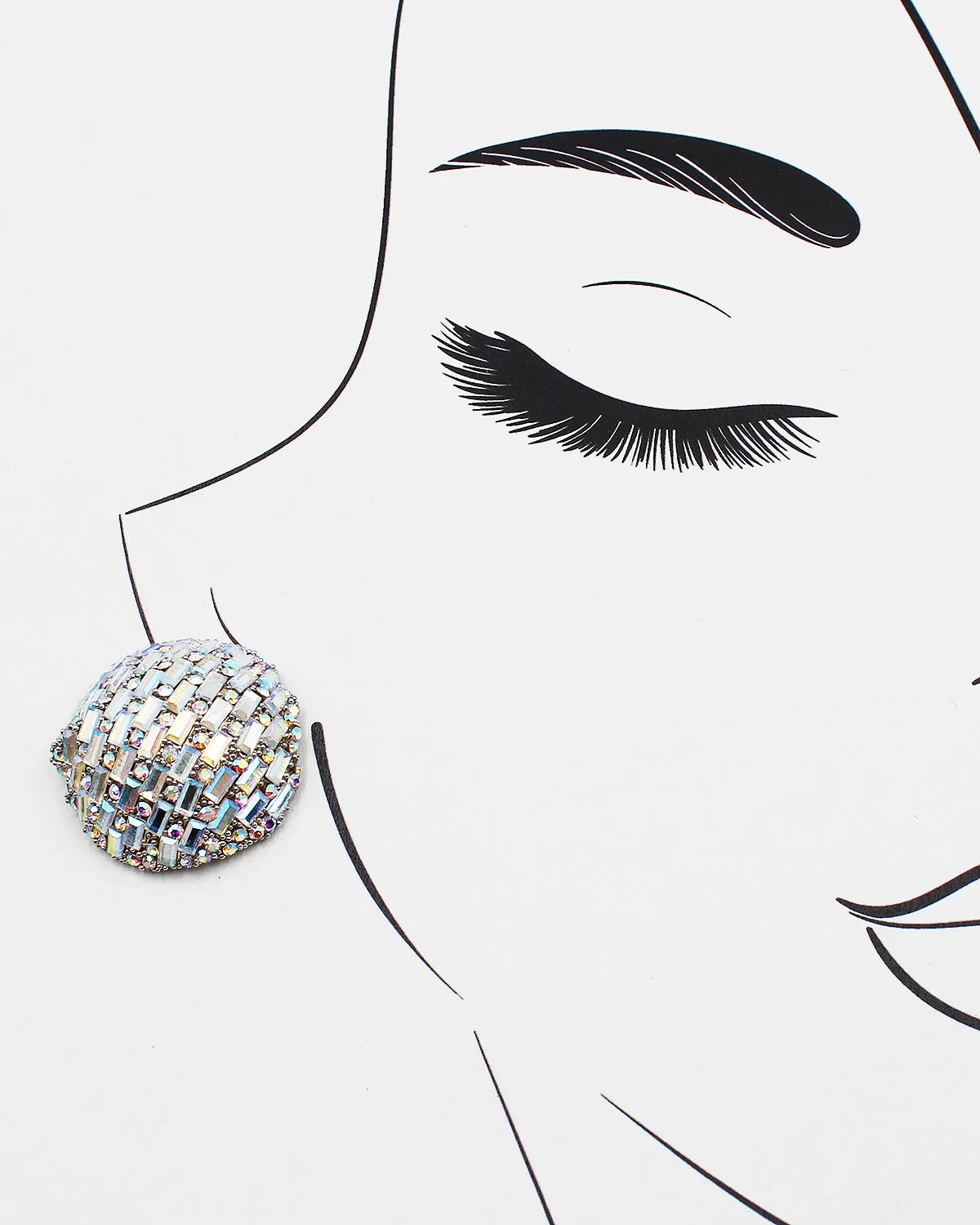 Round Jumbo Sparkle Stud Earrings