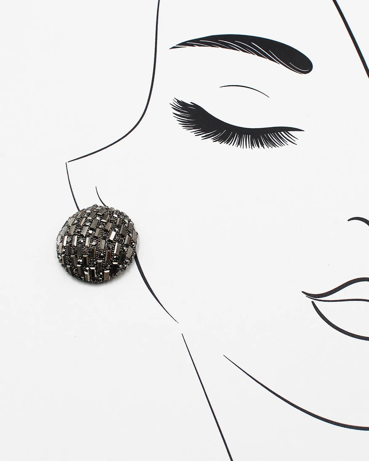 Round Jumbo Sparkle Stud Earrings