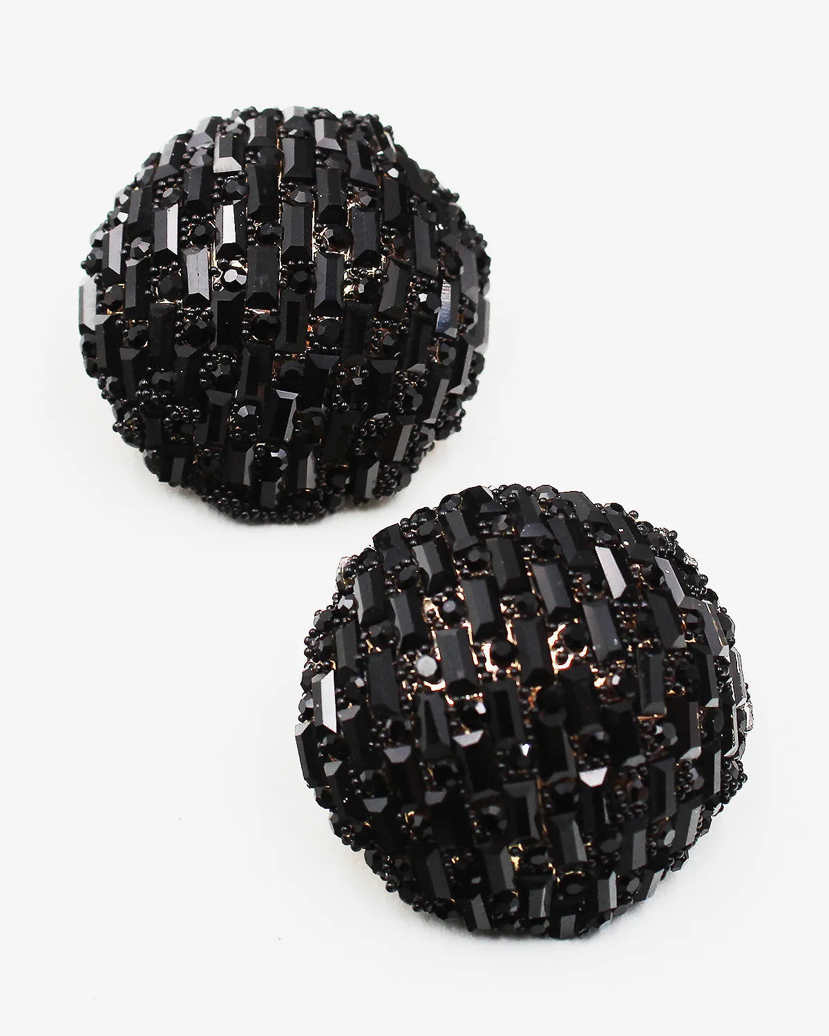 Round Jumbo Sparkle Stud Earrings