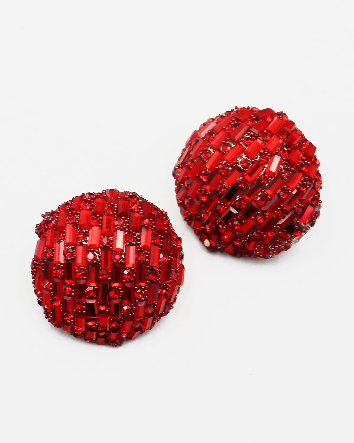 Round Jumbo Sparkle Stud Earrings