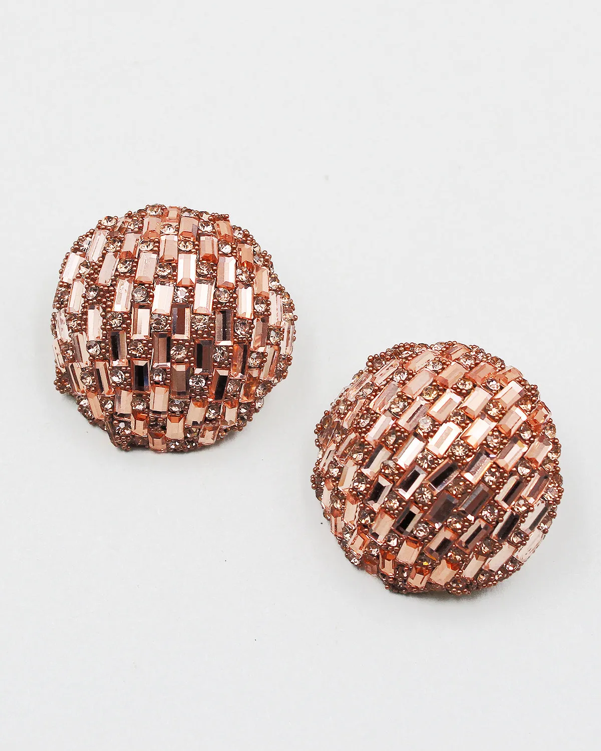 Round Jumbo Sparkle Stud Earrings