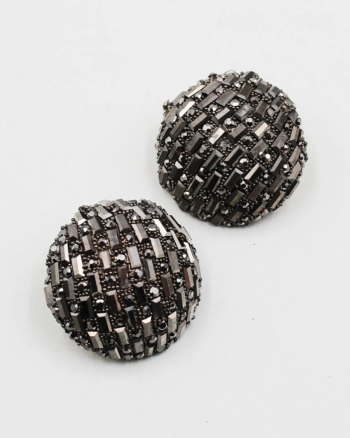Round Jumbo Sparkle Stud Earrings