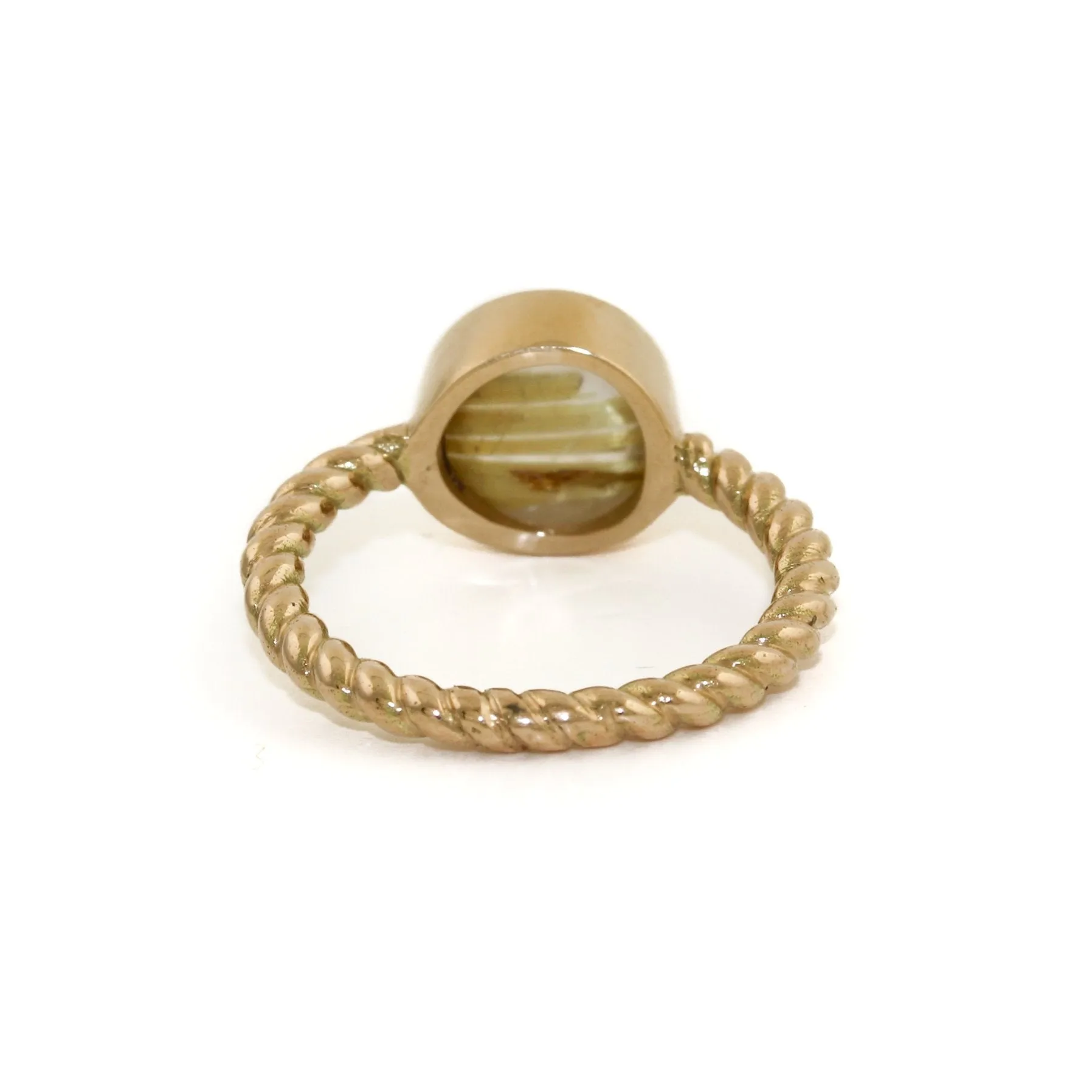 Rutilated Quartz Twisted Rope Ring