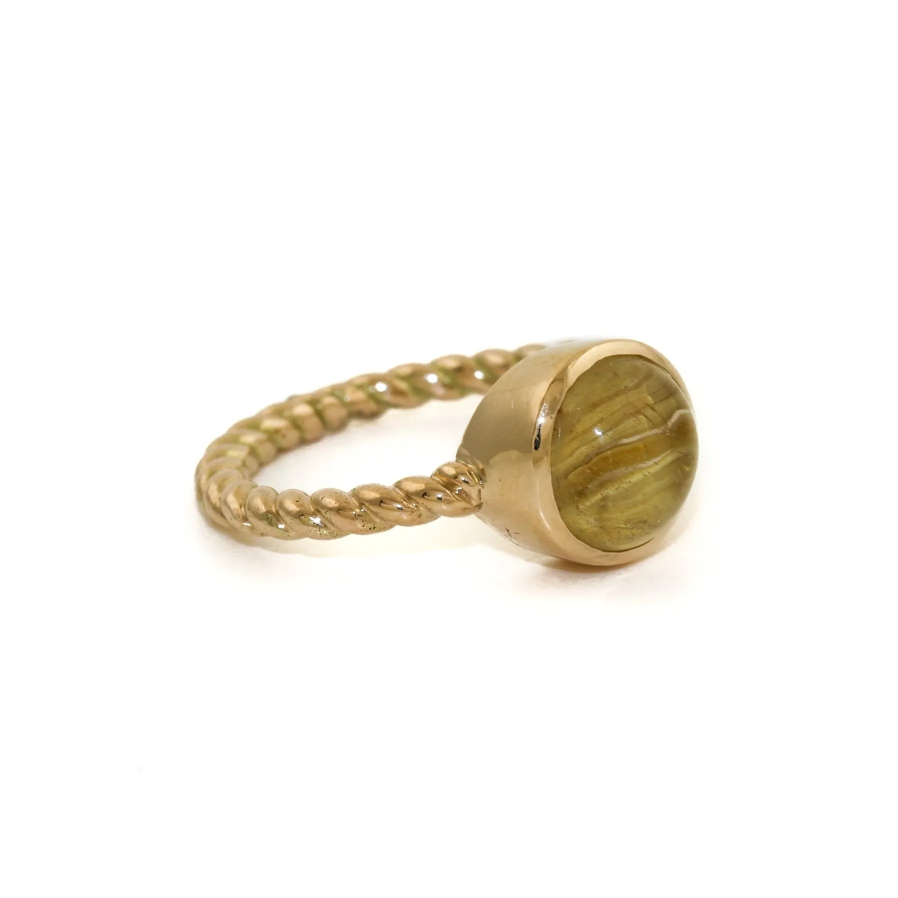 Rutilated Quartz Twisted Rope Ring